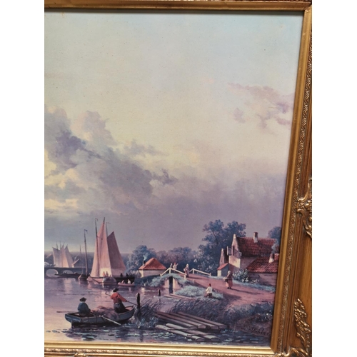 476 - A gilt framed Johannes Franciscus Spohler print - approx. 92cm wide x 77cm high