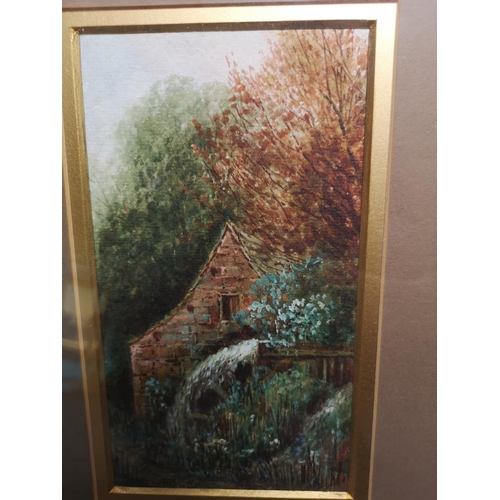 477 - Two framed cottage scene watercolours by J. H. Thorley - approx. 39cm high x 26cm wide