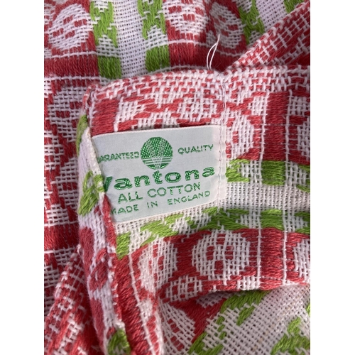 351 - A mid 20th century style Vantona 100% cotton reversible blanket/throw - approx. 247cm x 264cm