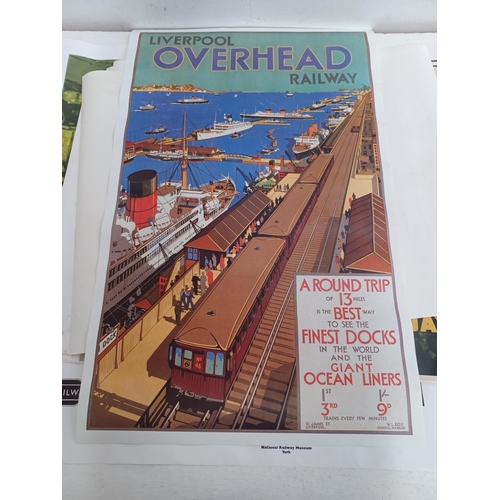 539 - A collection of railway posters to include Glasgow District Subway, Liverpool Overhead Railway, New ... 