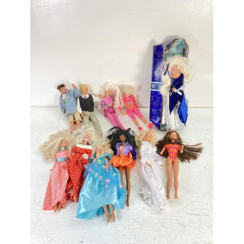 251D - A collection of Mattel Barbie and Ken dolls