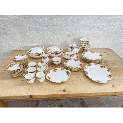 49A - A large collection of Royal Albert Old Country Roses china to include six tea cups, six saucers, six... 