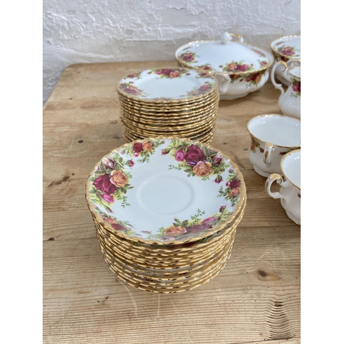 49A - A large collection of Royal Albert Old Country Roses china to include six tea cups, six saucers, six... 