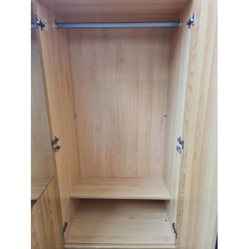 432 - An Alstons Furniture oak effect two piece bedroom suite comprising double wardrobe - approx. 190cm h... 