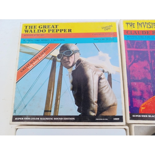 543 - Three boxed Super8 cine films, one The Great Waldo Pepper colour magnetic sound edition, one The Inv... 