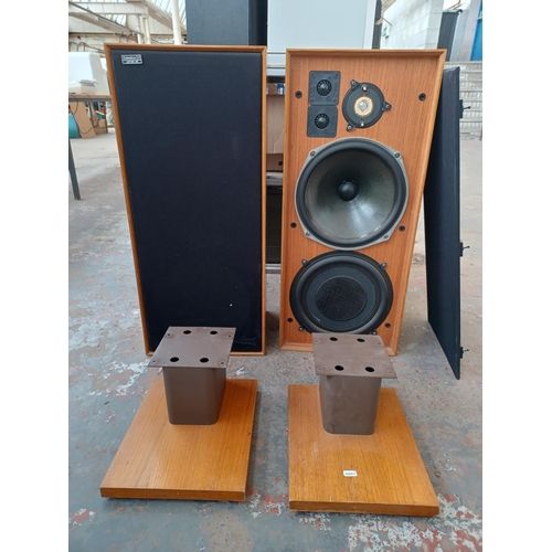 575 - A pair of Celestion Ditton 25 floor standing three way 4-8Ω hi-fi speakers with stands - made in Eng... 