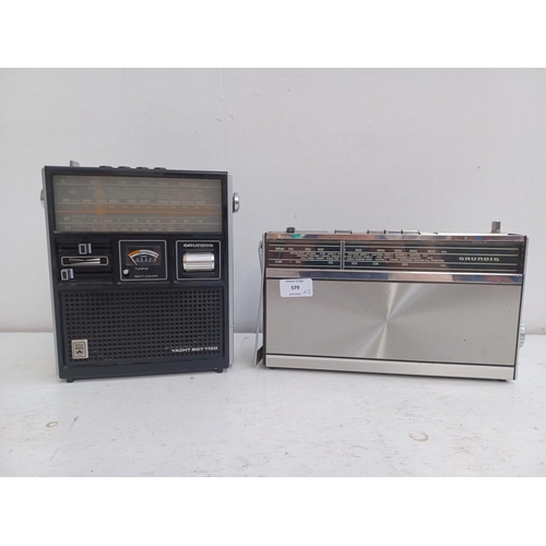 579 - Two Grundig 4-band radios, one Elite Boy 500 and one Yacht Boy 1100