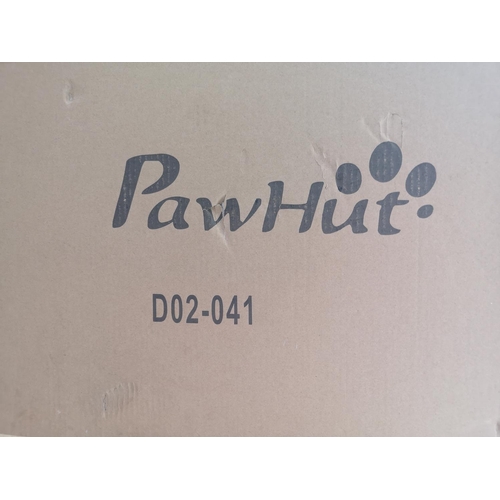 624 - A boxed PawHut D02-041 grey wooden 2 in 1 dog cage/side table