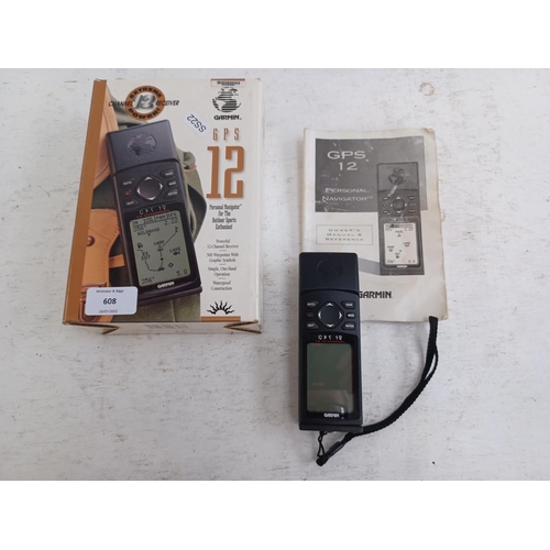 608 - A boxed Garmin GPS12 personal navigator with instruction manual