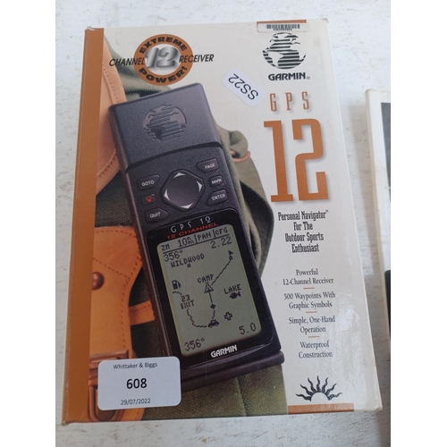 608 - A boxed Garmin GPS12 personal navigator with instruction manual