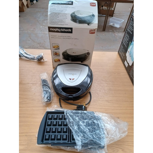 616 - A boxed Morphy Richards 44709 grill/waffle/toastie maker