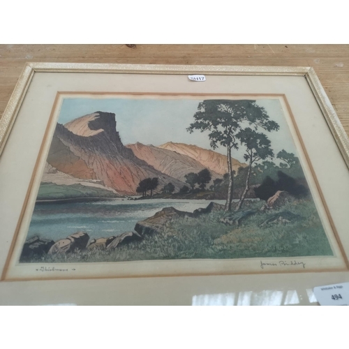 494 - A framed James Priddey artist proof pencil signed lithograph of Thirlmere in Lake District - approx.... 