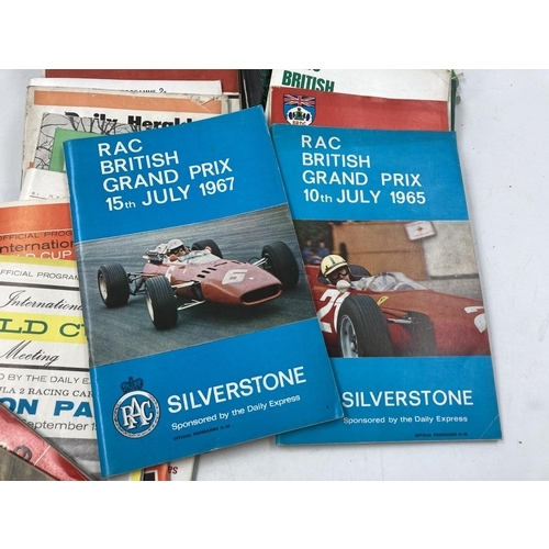 297 - A collection of mid/late 20th century British Grand Prix programs to include Aintree 12th R.A.C. Sat... 