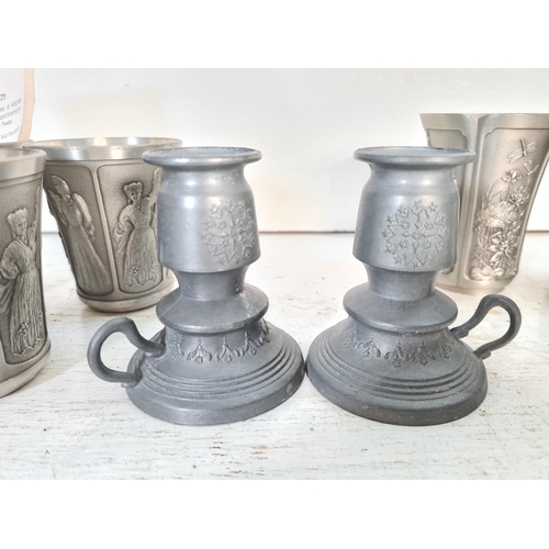 64 - A collection of pewter ware to include six Royal Selangor tumblers - four being Visit ASEAN Year 199... 