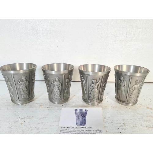 64 - A collection of pewter ware to include six Royal Selangor tumblers - four being Visit ASEAN Year 199... 