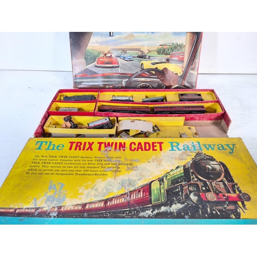 76A - Two boxed vintage scale model sets, one Tri-ang Mimic Motorways and one Trix Ltd. The Trix Twin Cade... 