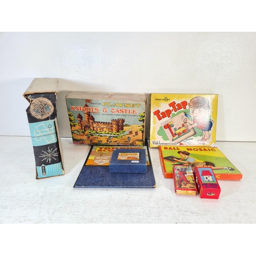 89 - A collection of vintage boxed games to include Geographia Ltd Touring Scotland map game, Marx Knight... 