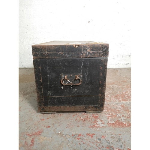 248 - A late 19th century Army & Navy C.S.L. Makers London black painted pine box - approx. 52cm high x 91... 