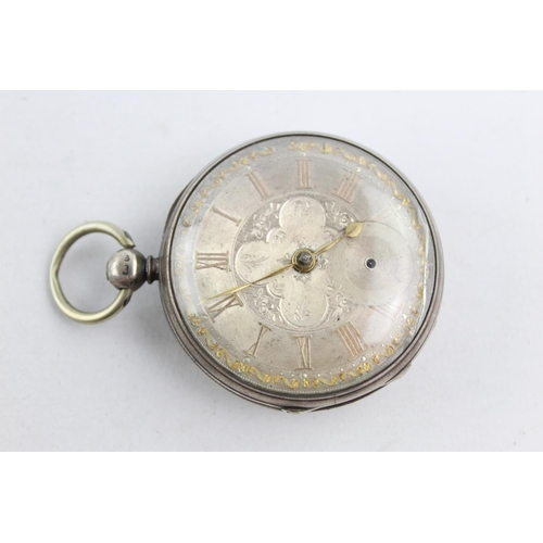 1081 - A Victorian hallmarked London silver key wind pocket watch, dated 1863 - approx. gross weight 101.6 ... 