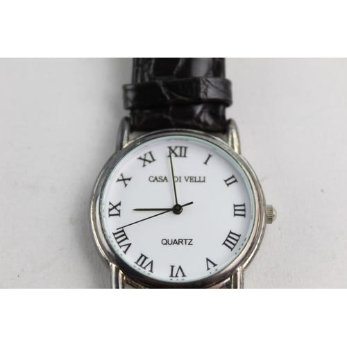 1082 - A Casa Di Velli hallmarked Edinburgh silver quartz men's wristwatch - approx. gross weight 35 grams