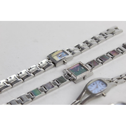 1086 - Six quartz women's wristwatches, two DKNY, one Accurist, one Fossil, one Pulsar and one Festina