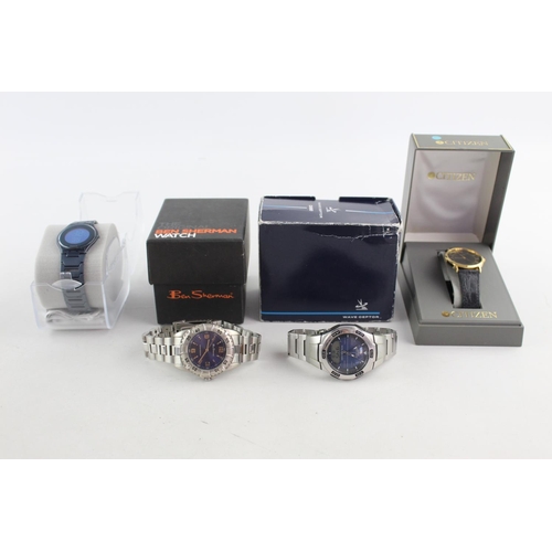 1088 - Four boxed quartz men's wristwatches comprising Swatch, Ben Sherman, Citizen and Casio