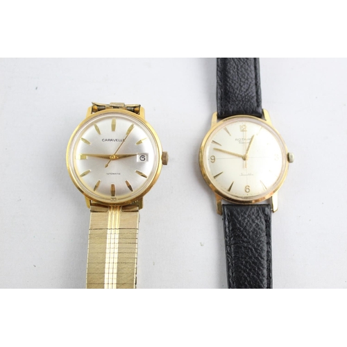 1092 - Two vintage men's automatic wristwatches, one Caravelle and one Rotary Viscount