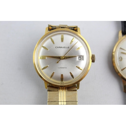 1092 - Two vintage men's automatic wristwatches, one Caravelle and one Rotary Viscount