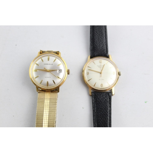 1092 - Two vintage men's automatic wristwatches, one Caravelle and one Rotary Viscount