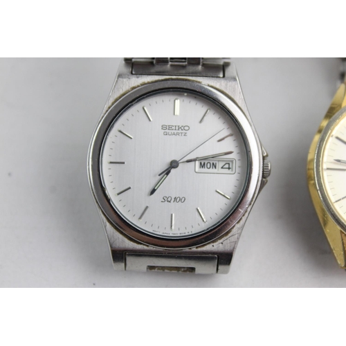 1096 - Three vintage Seiko men's quartz wristwatches