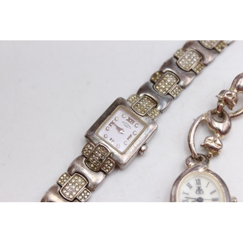 1098 - Two .925 silver quartz women's wristwatches - approx. gross weight 84 grams