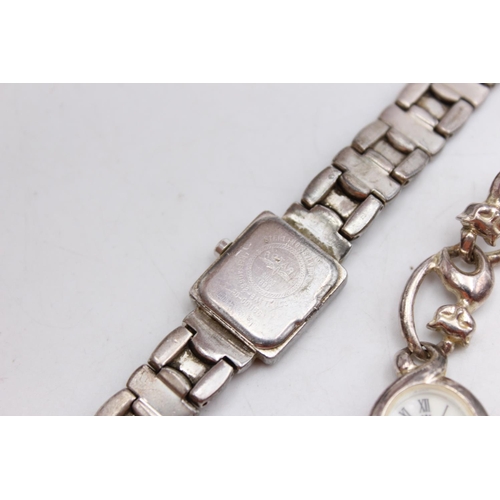 1098 - Two .925 silver quartz women's wristwatches - approx. gross weight 84 grams