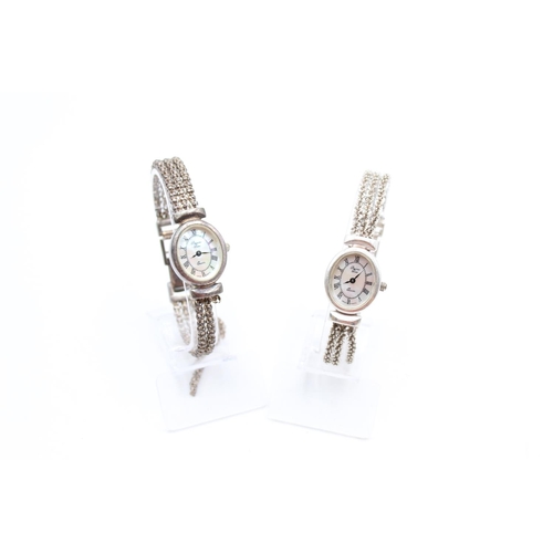 1099 - Two Precious Time .925 silver quartz women's wristwatches - approx. gross weight 59 grams