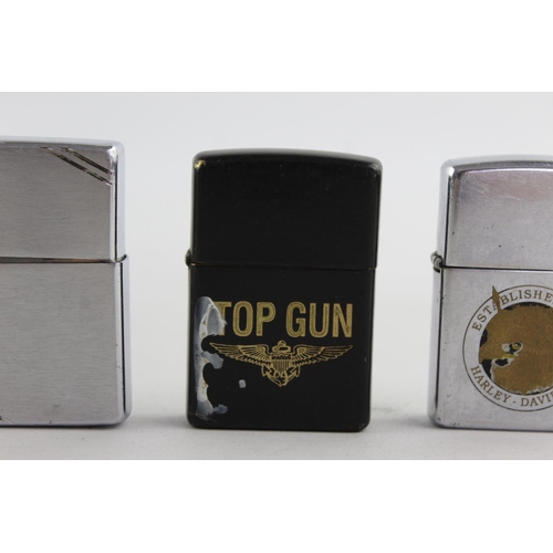 1250 - Three Zippo cigarette lighters