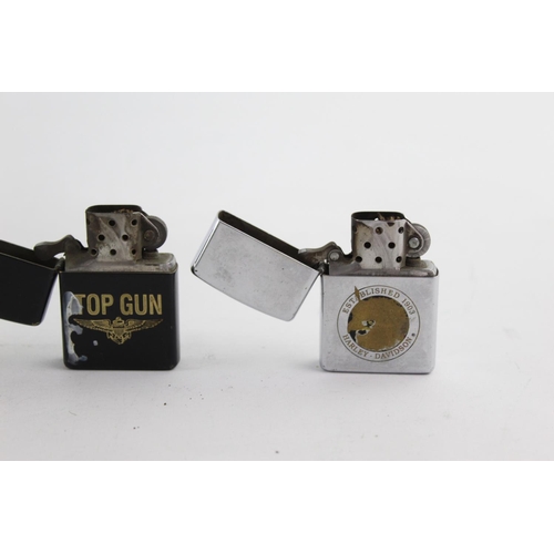 1250 - Three Zippo cigarette lighters