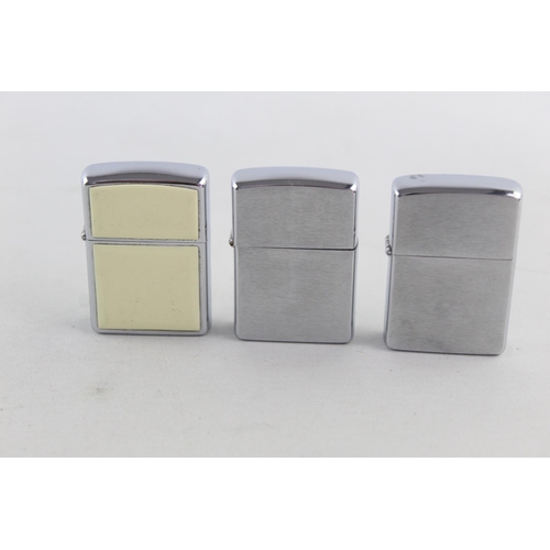 1252 - Three Zippo cigarette lighters