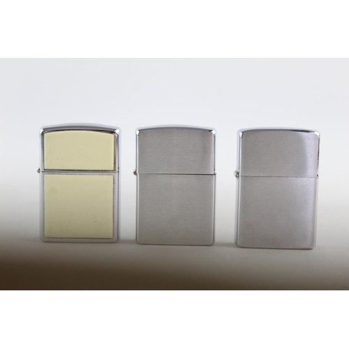 1252 - Three Zippo cigarette lighters