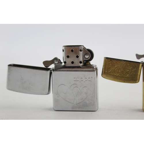 1253 - Three Zippo cigarette lighters