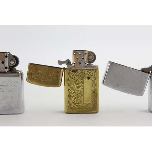 1253 - Three Zippo cigarette lighters