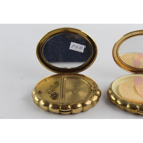 128B - Three vintage vanity powder compacts