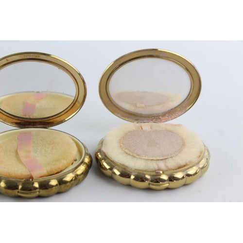 128B - Three vintage vanity powder compacts