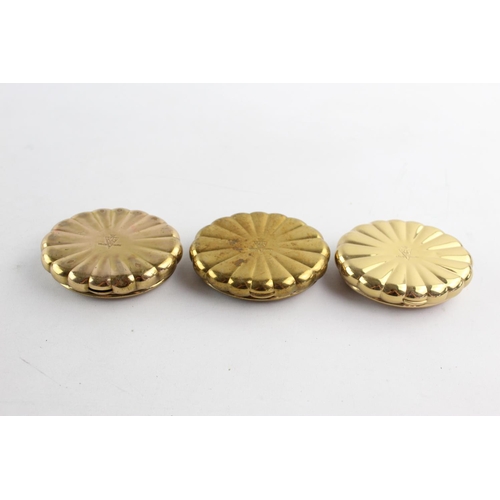 128B - Three vintage vanity powder compacts