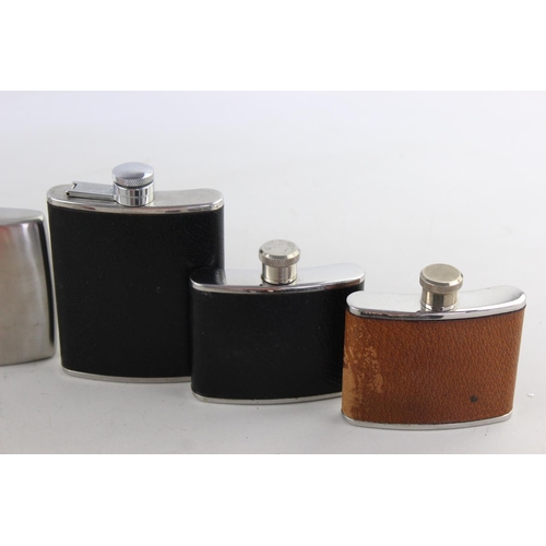 175 - Twelve assorted hip flasks to include boxed Sherrelle International, leather etc.