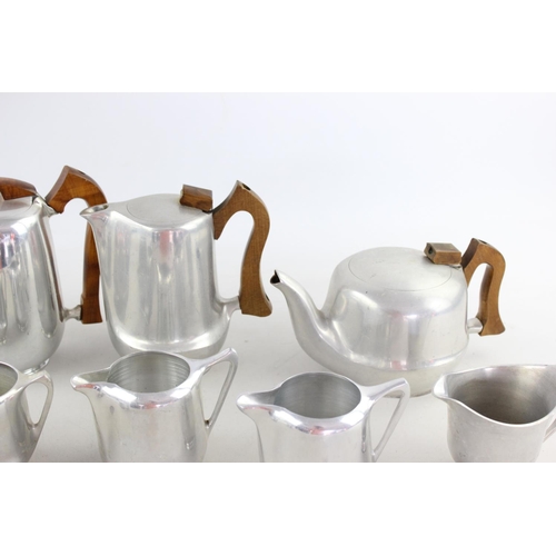 66 - A vintage ten piece picquot ware tea set