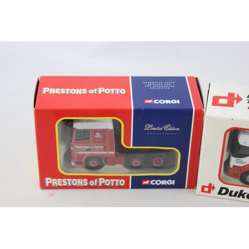 83 - Six boxed Corgi diecast model vehicles to include Prestons of Potto DAF XF Space Cab CC13208 etc.