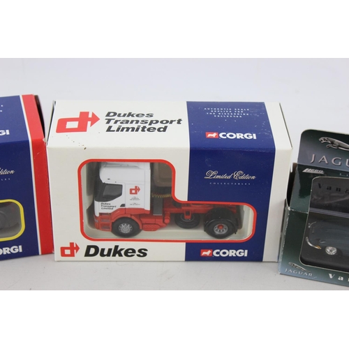 83 - Six boxed Corgi diecast model vehicles to include Prestons of Potto DAF XF Space Cab CC13208 etc.