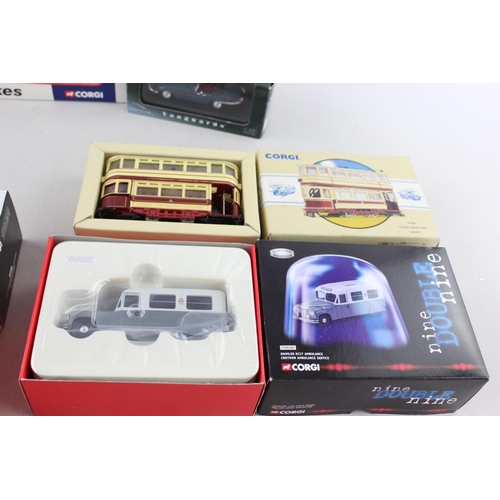 83 - Six boxed Corgi diecast model vehicles to include Prestons of Potto DAF XF Space Cab CC13208 etc.