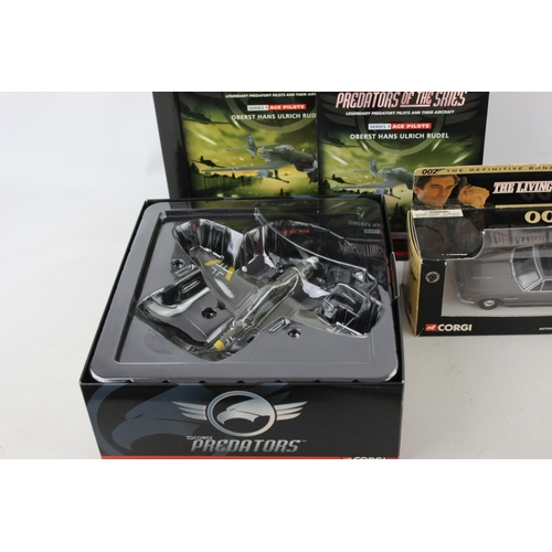 85 - Six boxed Corgi diecast model vehicles to include Bond Cars, Junkers Ju87G-1 Stuka PR99401 etc.