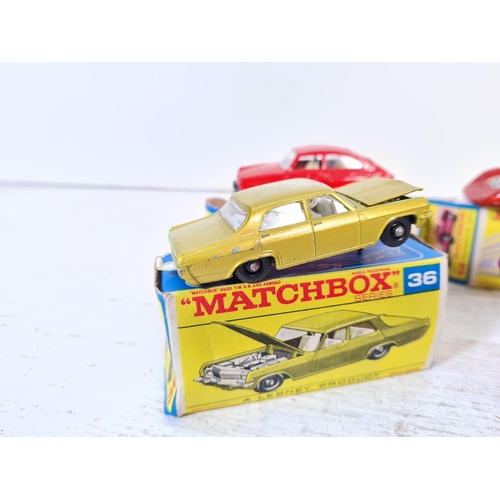 108C - Eight vintage Matchbox diecast model vehicles, six boxed and two unboxed