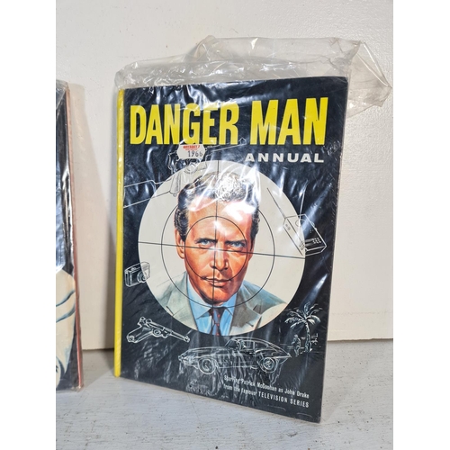 132 - Three 1960s Danger Man hardback books, two annuals and one television story books